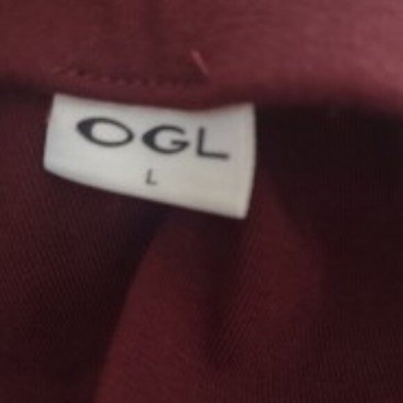 OGL Lag and Look   Minimalist Cotton Blend Wine Burgundy Maxi skirt - Sz Large - Picture 5 of 5